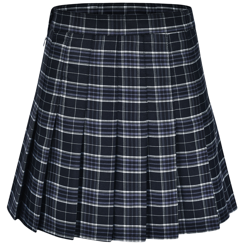 Vintage High Waist Side Tie Plaid Pleated Skirt for Women - Short 90s Inspired Skirt with Built-in Safety Pants