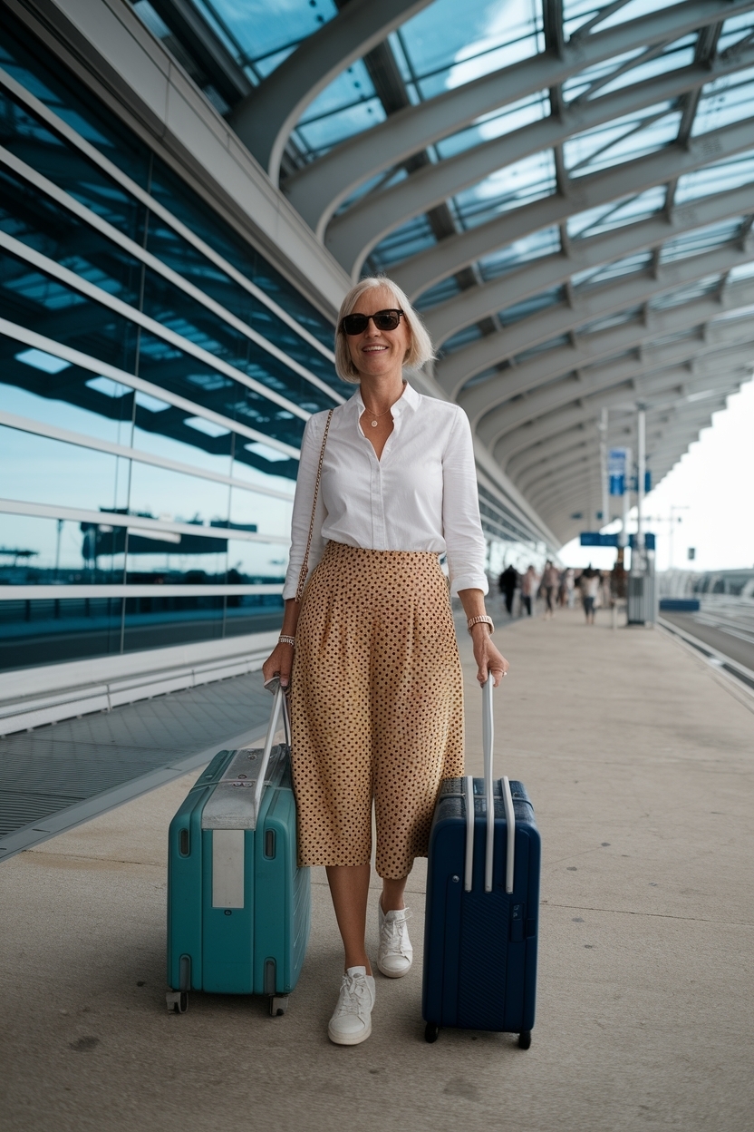 Summer Airport Outfit for Women Over 40: Travel in Style outfit idea