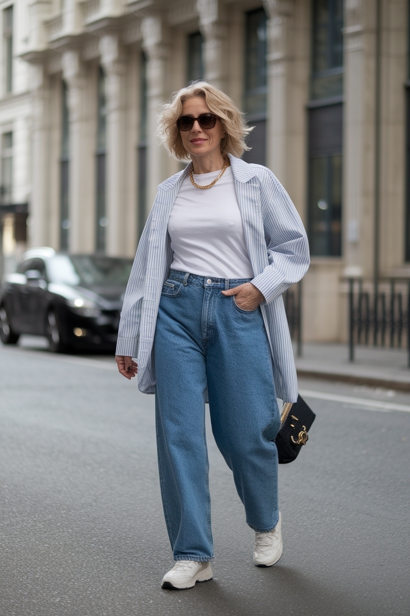 Baggy Jeans Outfit for Women Over 40: Relaxed Chic outfit idea