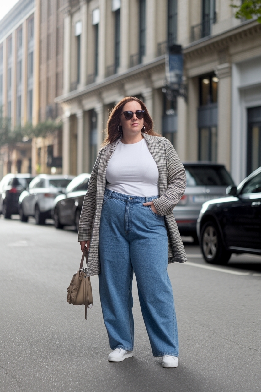 Chic Baggy Jeans Plus Size Outfit Ideas for the Winter Season outfit idea