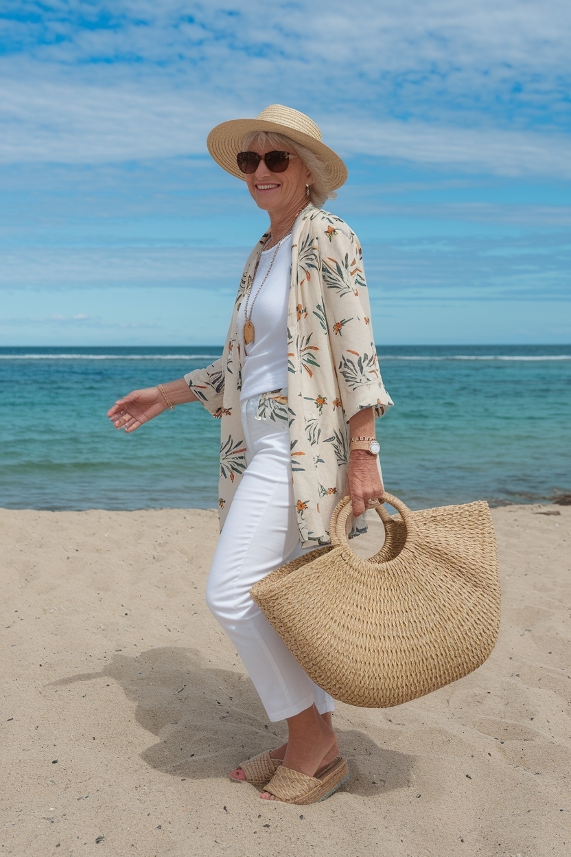 Beach Outfit for Older Women Over 50: Trendy Ideas outfit idea