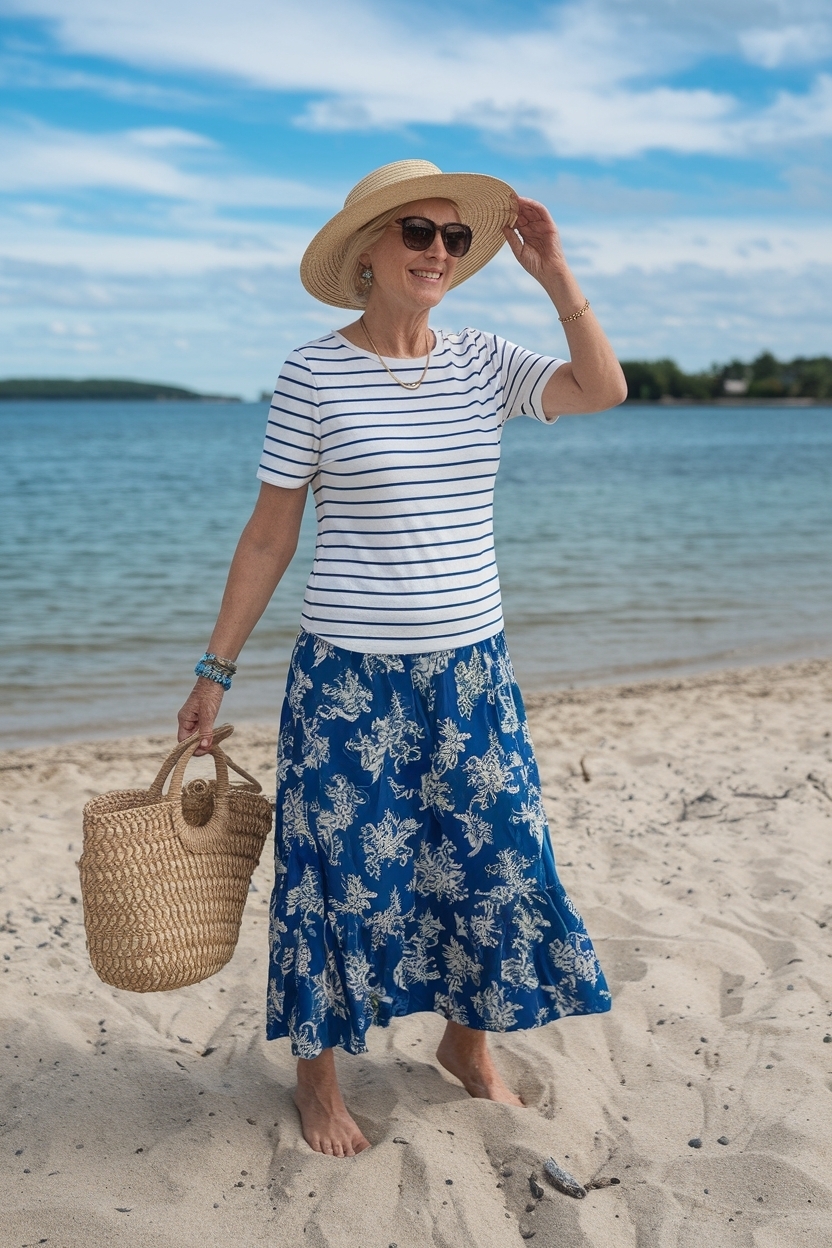 Beach Outfit Ideas for Women Over 50: Fun and Flattering Picks outfit idea