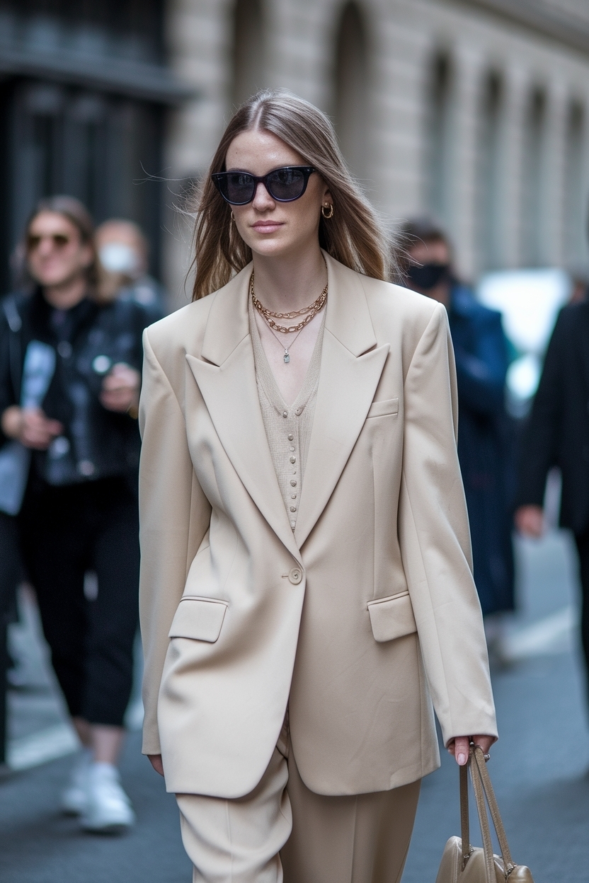 Professional Beige Blazer Outfits Women Work outfit idea