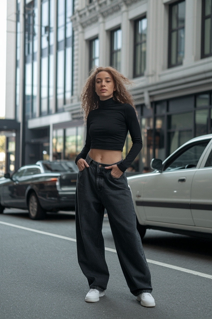 Black Baggy Jeans Outfit 90s: Timeless Style Tips outfit idea