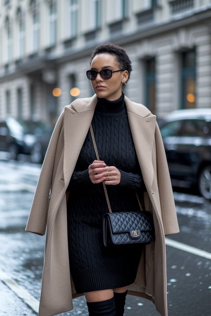 Black Knit Dress Outfit Winter: Cozy and Stylish Choices outfit idea