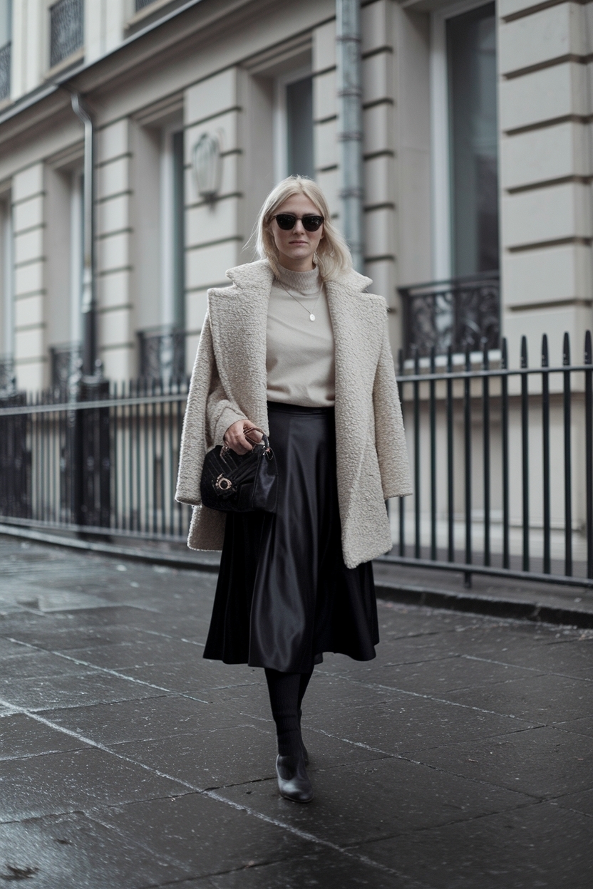 Black Midi Skirt Outfit Winter: Versatile Looks for Cold Days outfit idea