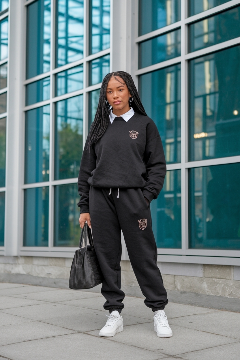 Black Sweatpants Outfit for School: Stylish and Comfortable outfit idea