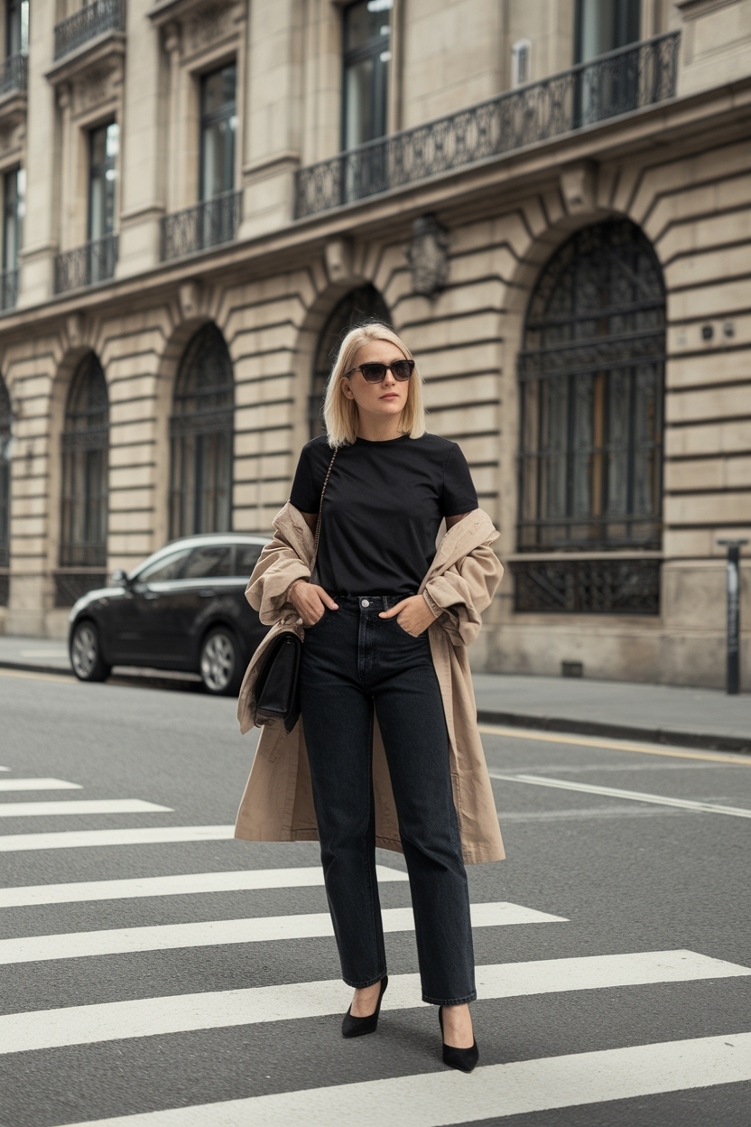 Creating a Chic Black T Shirt and Jeans Outfit outfit idea