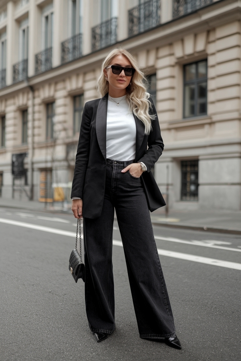 Black Wide Leg Jeans Outfit: Chic and Versatile Styles outfit idea