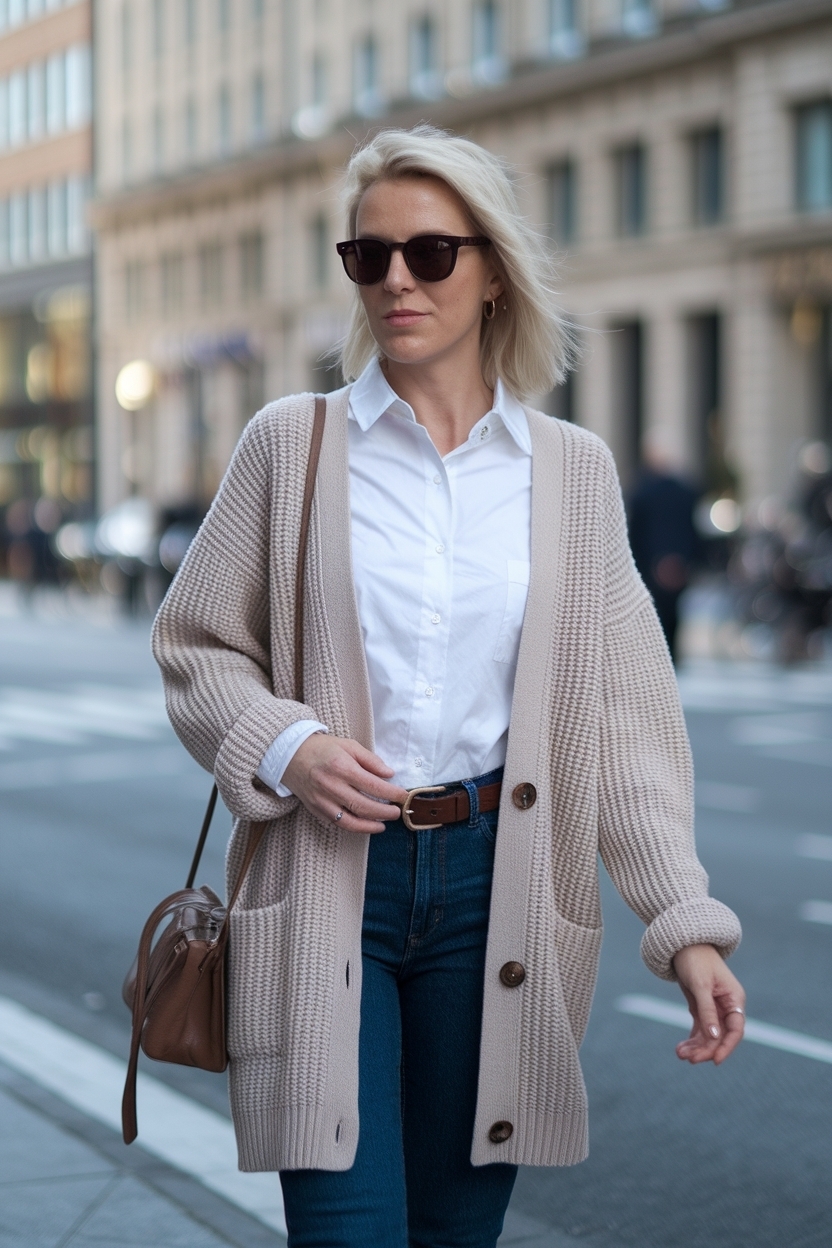 Fashion Tips for Cardigan and Shirt Outfit Women outfit idea