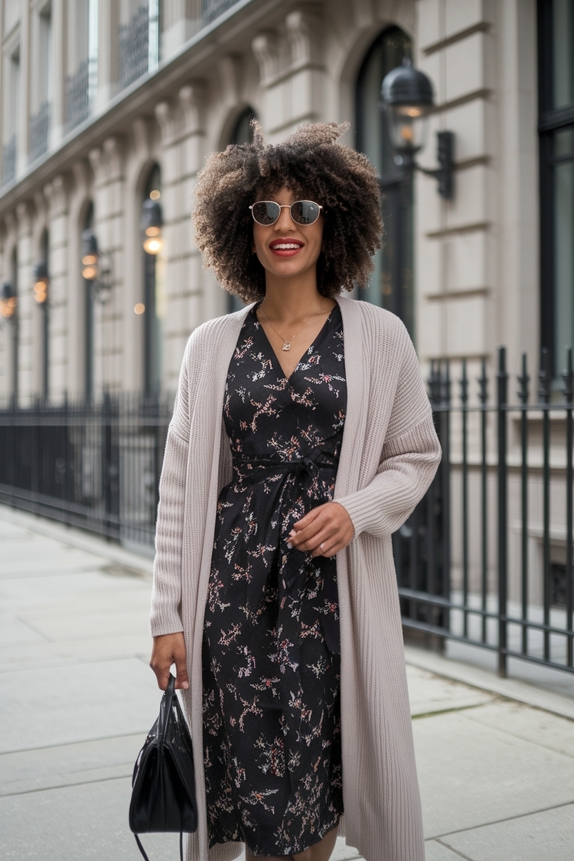 Cardigan Dress Outfit Black Women: Stylish Combinations to Try outfit idea