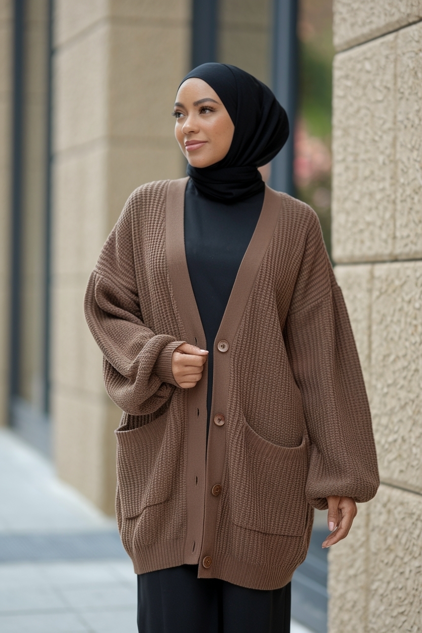 Cardigan Outfit Black Women Hijab: Modest Fashion Ideas outfit idea