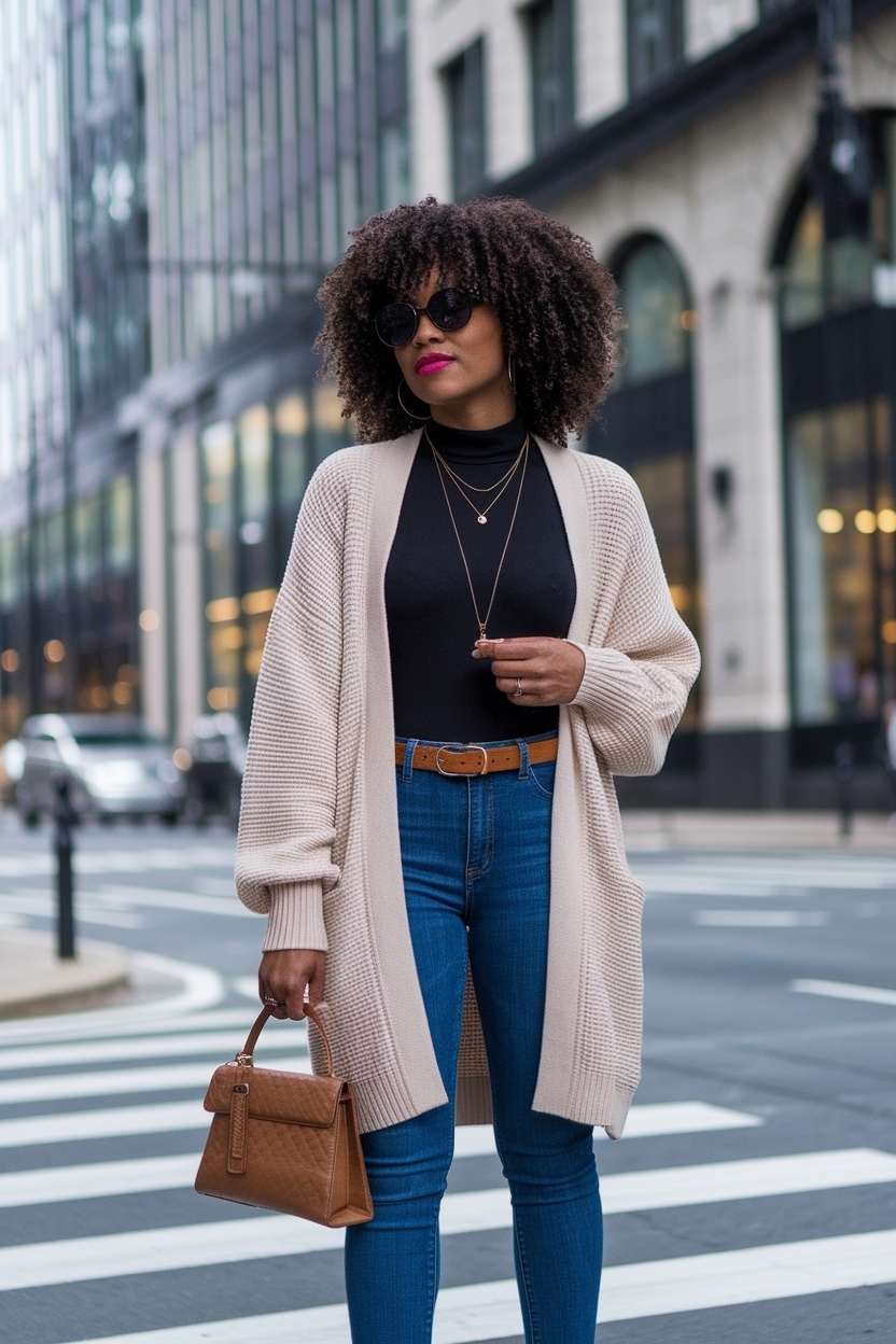 Cardigan Outfit Ideas Black Women: Layered Perfection outfit idea