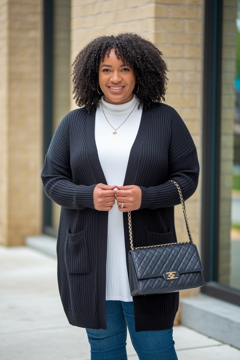 Cardigan Outfit Plus Size Black Women: Flattering Styles outfit idea