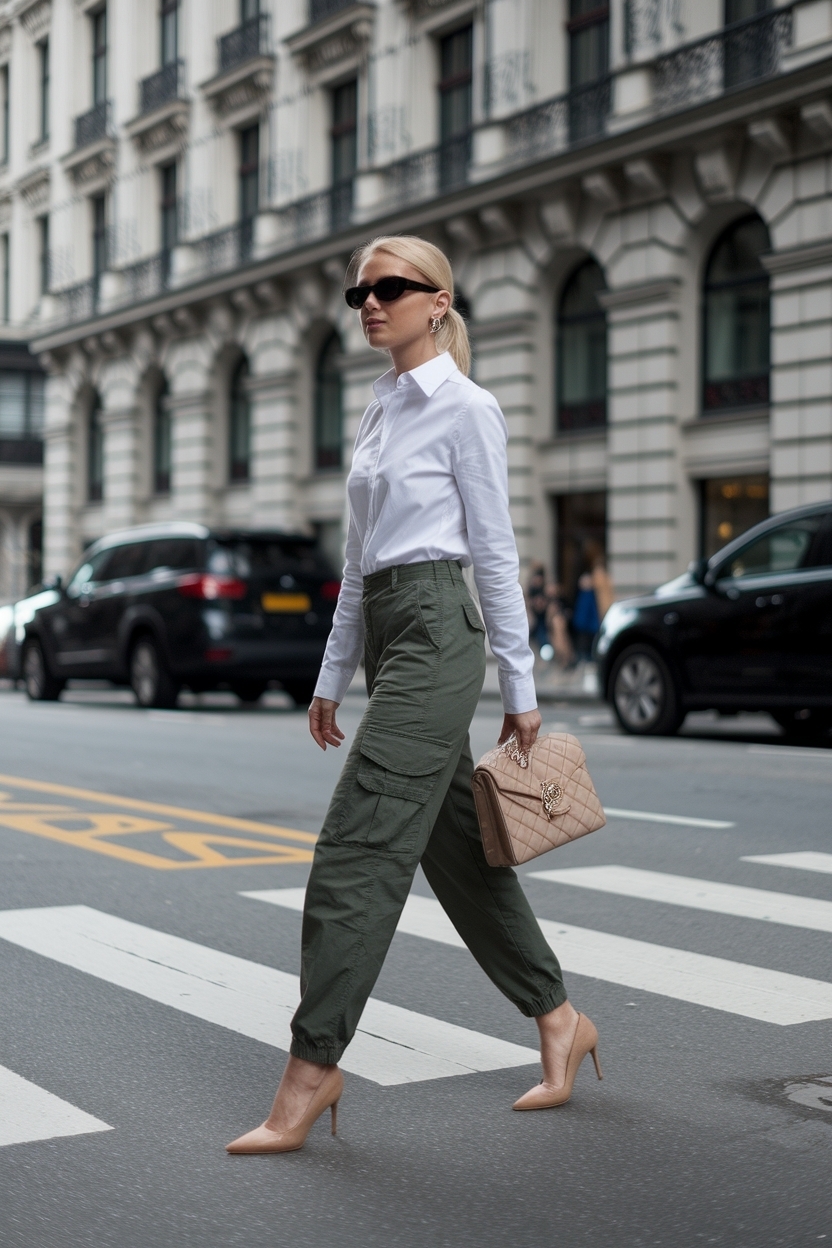 Stylish Cargo Pants with Heels Outfit for Every Occasion outfit idea