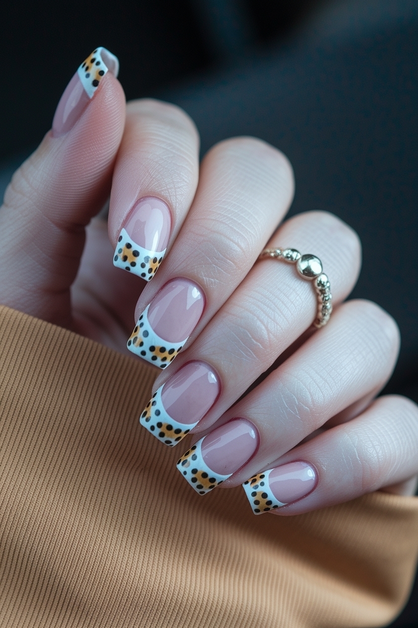 Cheetah Print Nails French Tip: Elegant and Wild outfit idea
