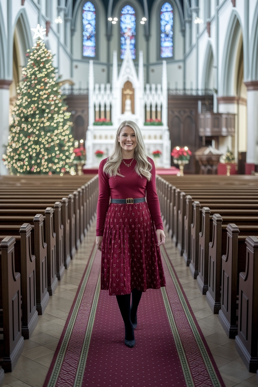 Elegant Christmas Church Outfit Options for Women outfit idea
