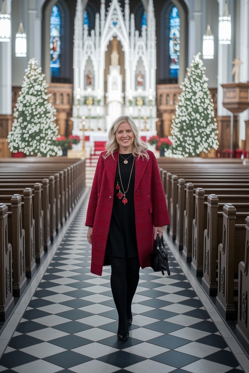 Trendy Christmas Eve Outfits for Church Gatherings outfit idea