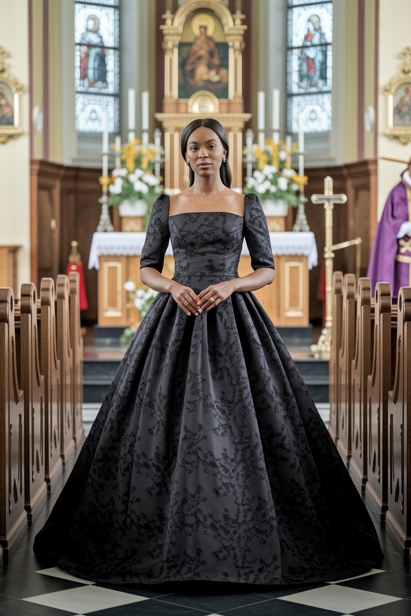 5. Elegant Church Outfit Black Women Gown Ideas outfit idea