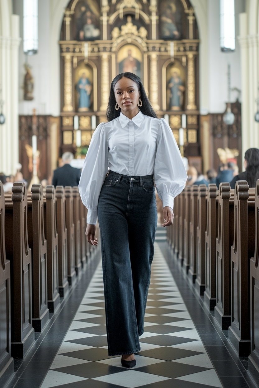 Church Outfit Jeans Black Women: Casual Yet Classy Choices outfit idea