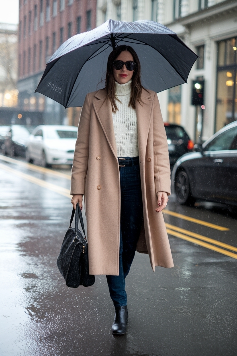 Cold Rainy Day Outfit Work: Professional Yet Comfortable outfit idea