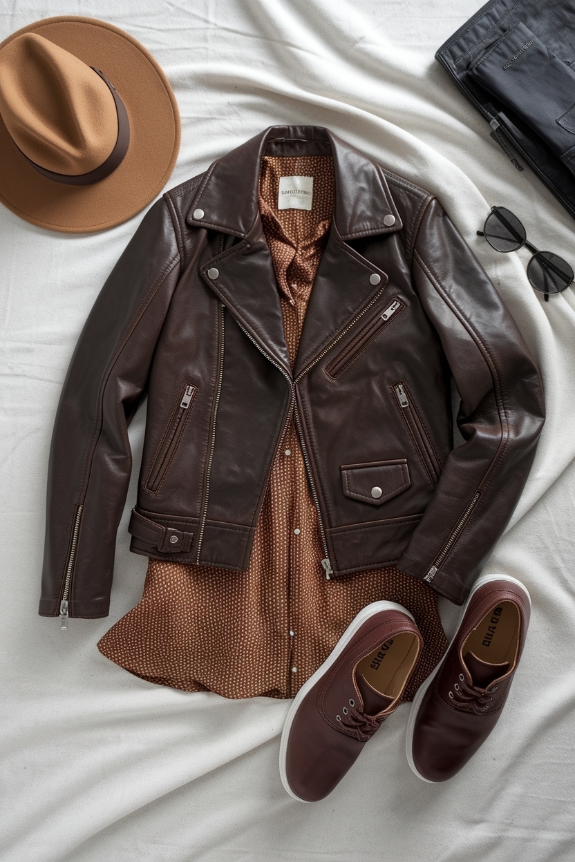 Dark Brown Leather Jacket Outfit: Elevate Your Wardrobe Today outfit idea