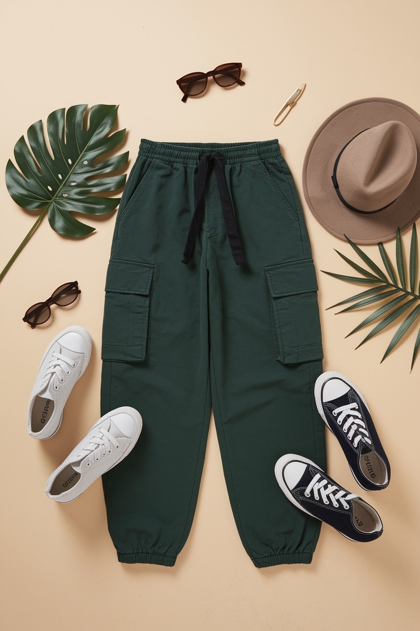 Chic Dark Green Cargo Pants Outfit for Fall Looks outfit idea