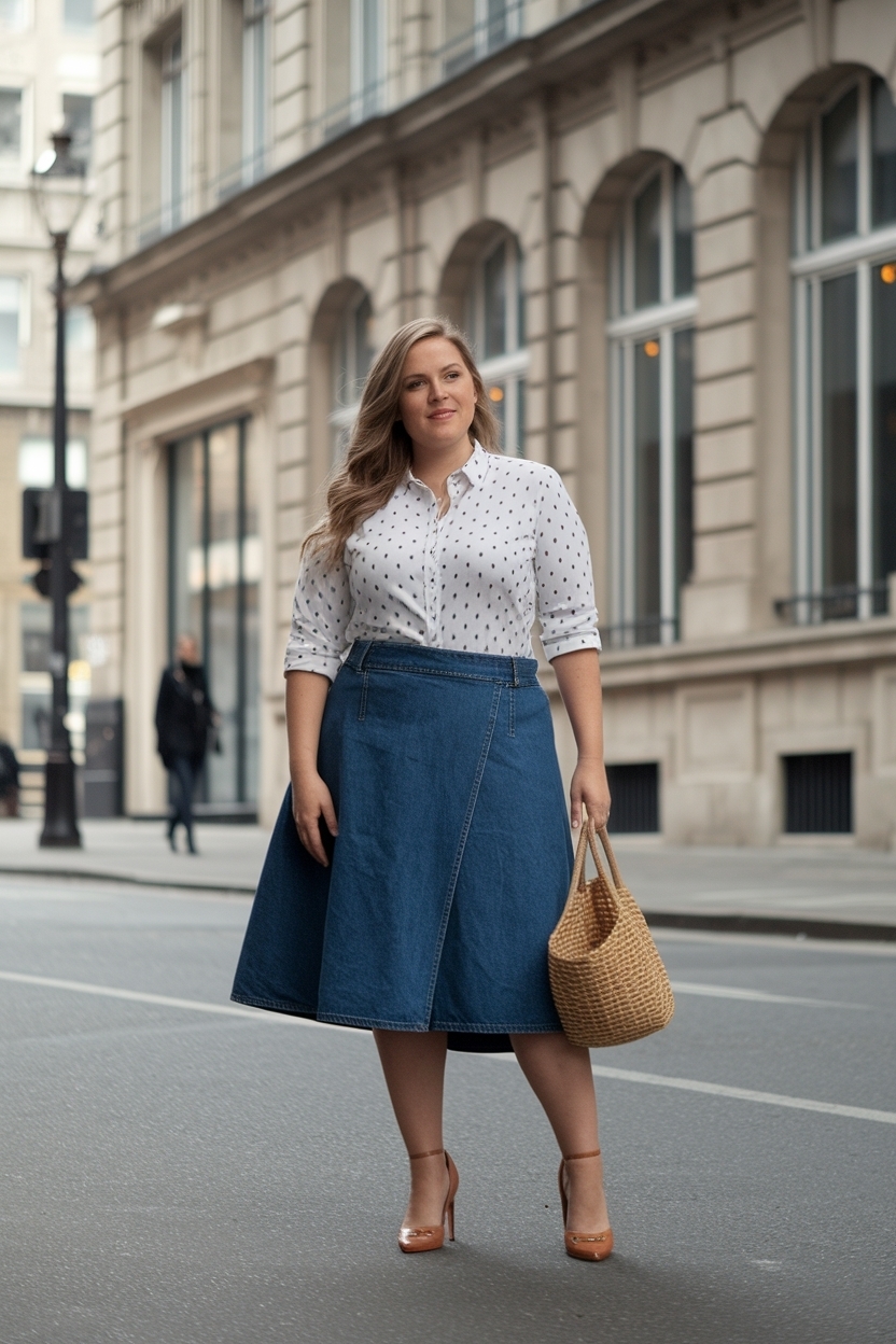 Denim Skirt Outfit Women Plus Size: Flattering Designs to Try outfit idea