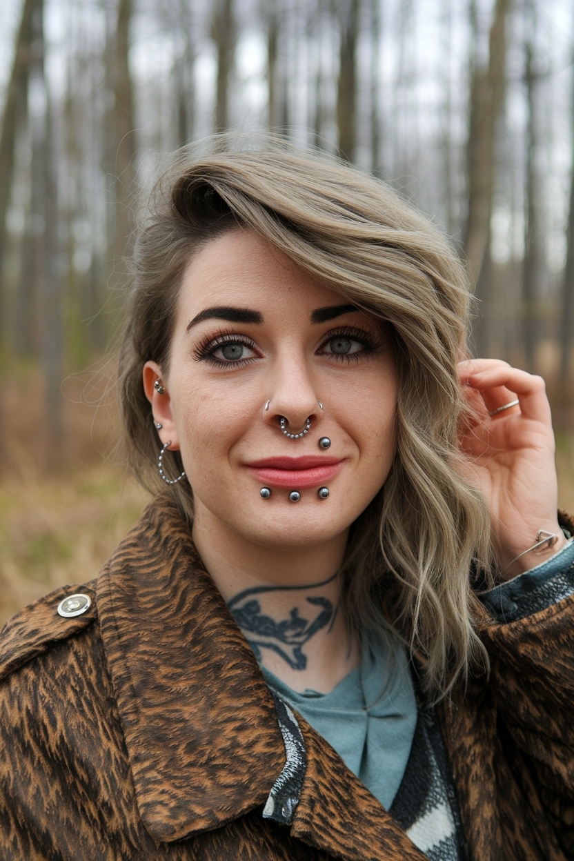 Double Nose Piercing Different Sides: A Unique Look outfit idea