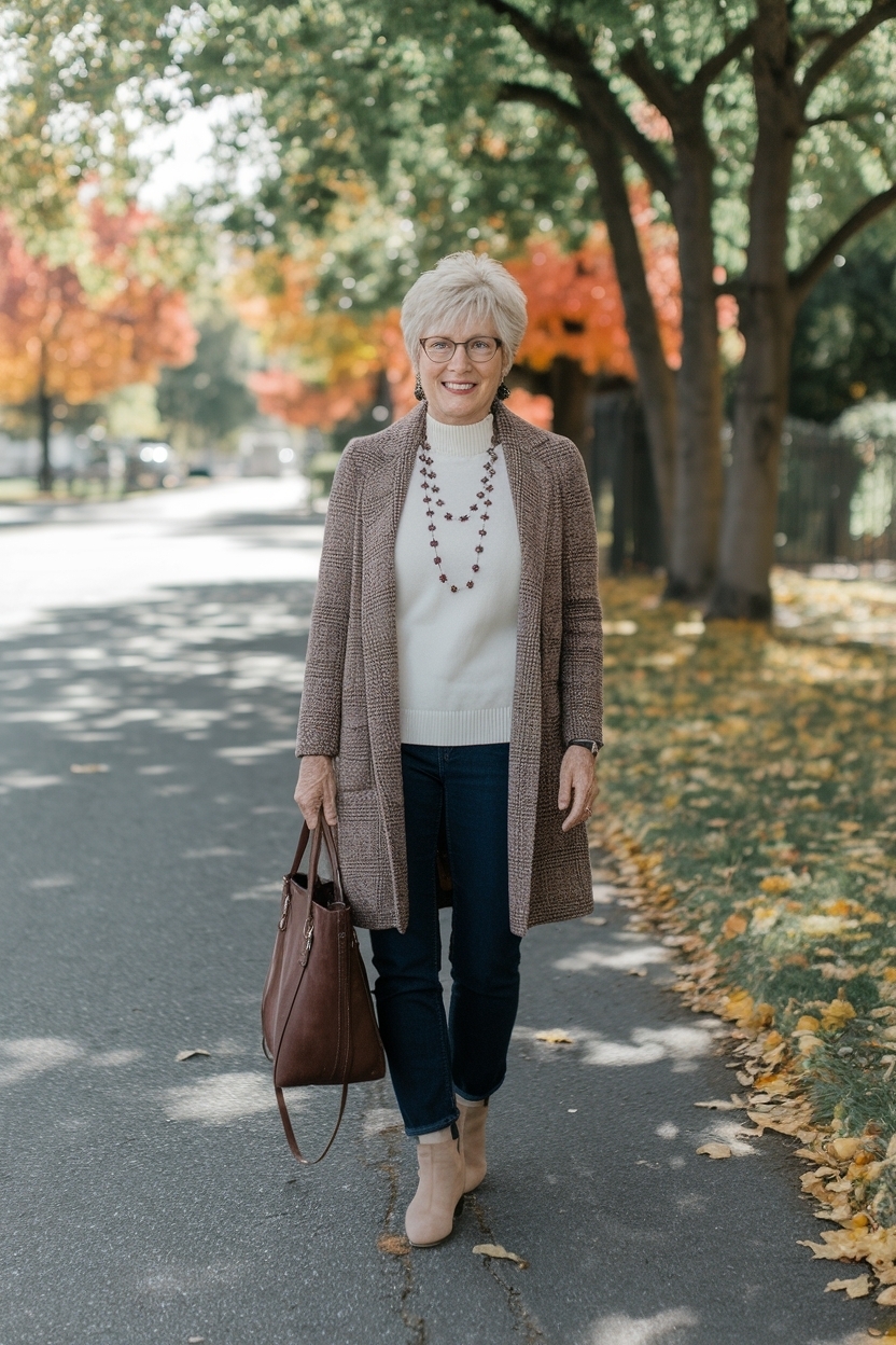 Dressy Casual Fall Outfits for Women Over 40: Dress Up outfit idea