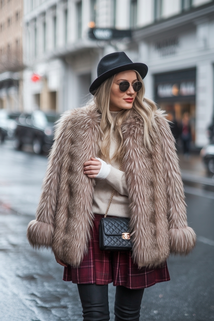 Faux Fur Coat Outfit Winter Chic for Ultimate Comfort outfit idea