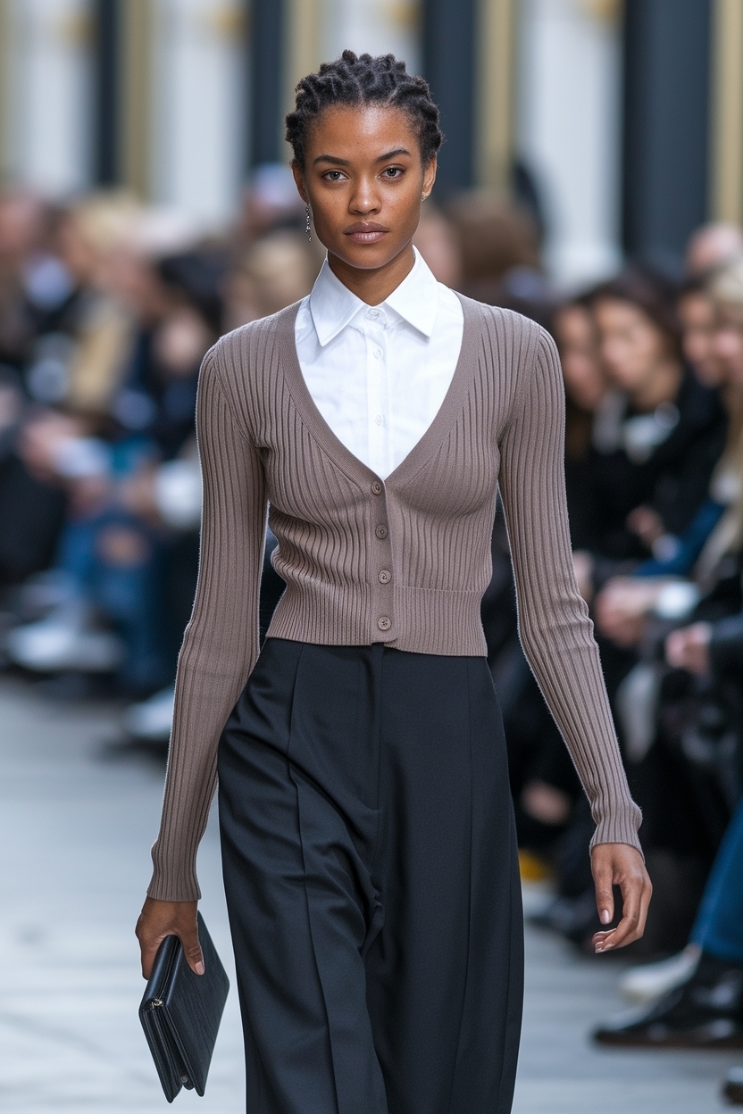 Fitted Cardigan Outfit Black Women: Tailored Elegance Defined outfit idea