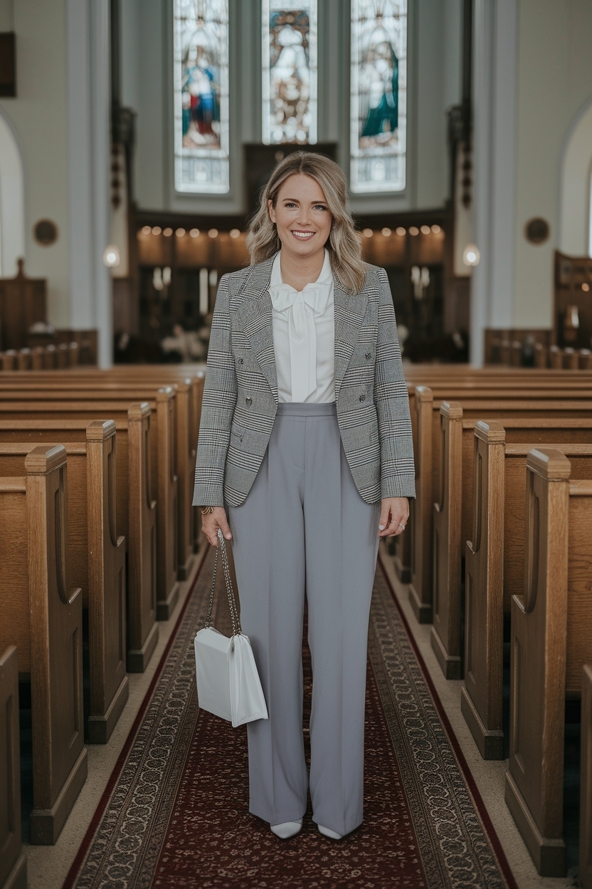 Grey Pants Outfit for Church Women: Effortless Elegance outfit idea