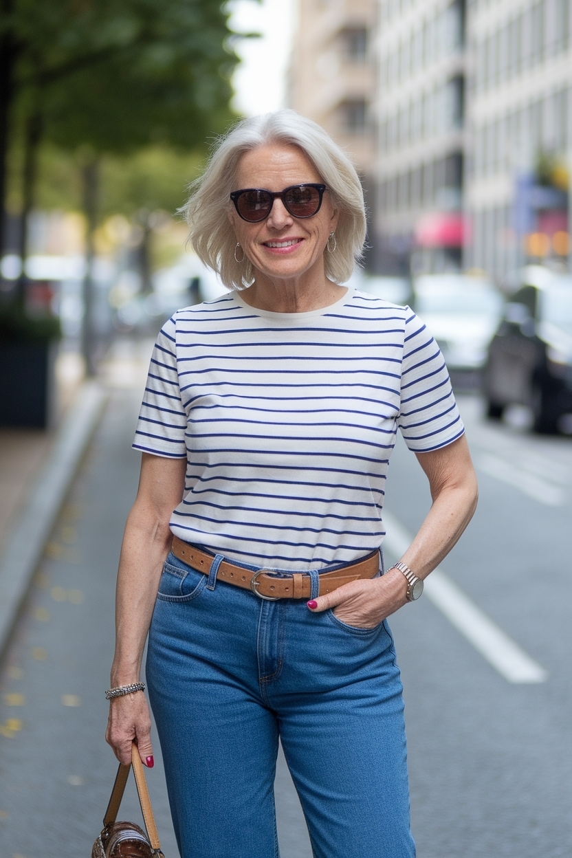 Elevate Your Look with Jeans and T Shirt Outfit Women Over 40 outfit idea