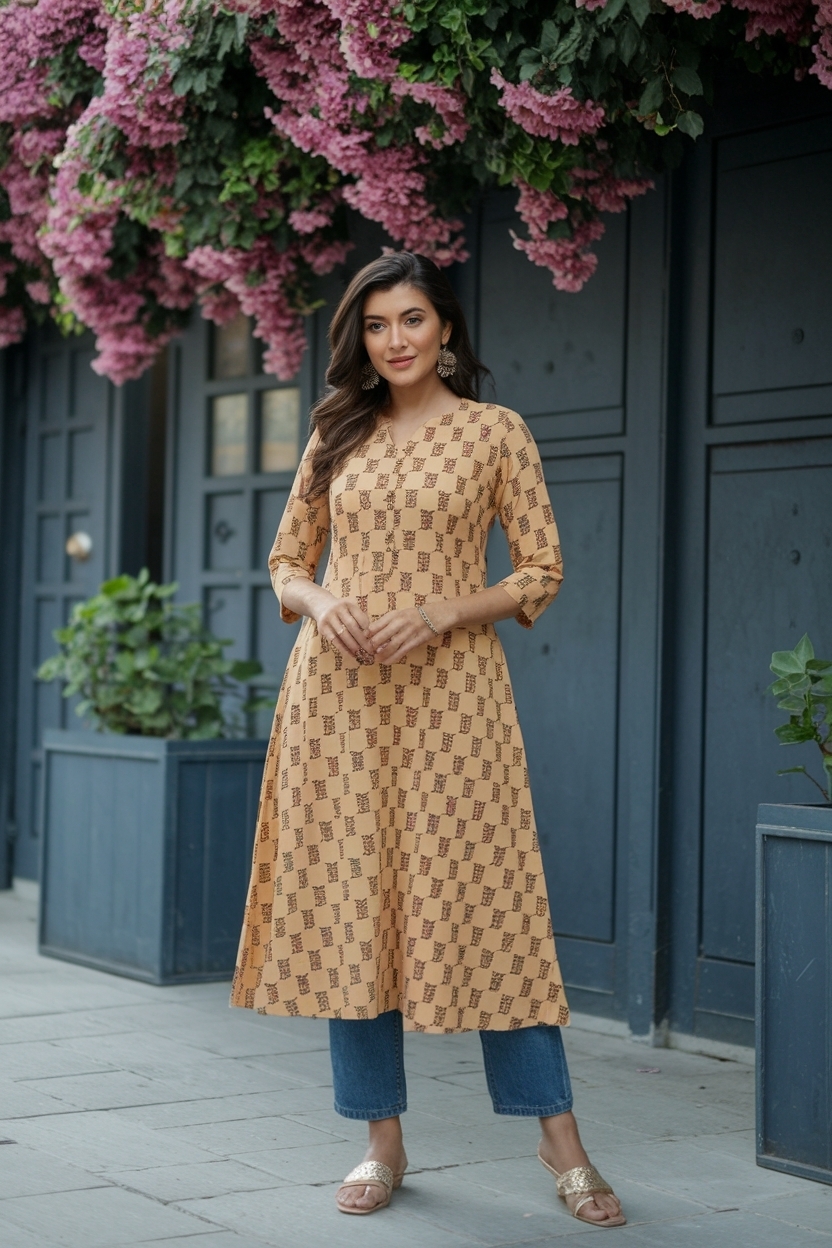 Kurti with Jeans Outfit Ideas for Every Occasion outfit idea