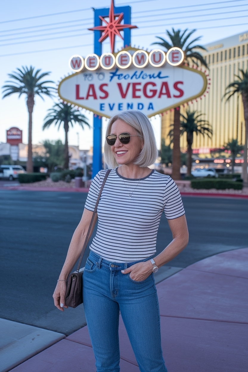 Las Vegas Outfits for Women Over 40 Casual and Chic outfit idea