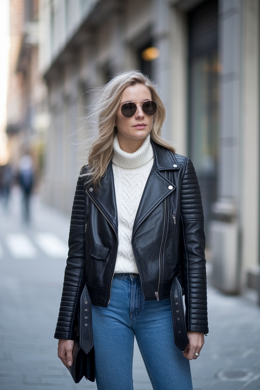 Leather Biker Jacket Outfit Womens: How to Rock the Look outfit idea
