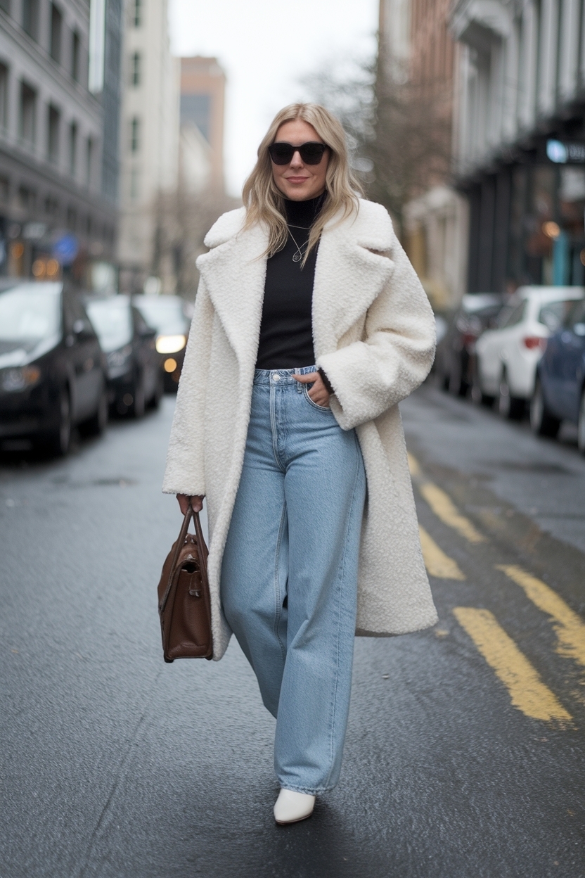 Light Wash Jeans Outfit Winter: Layering for Warmth and Style outfit idea