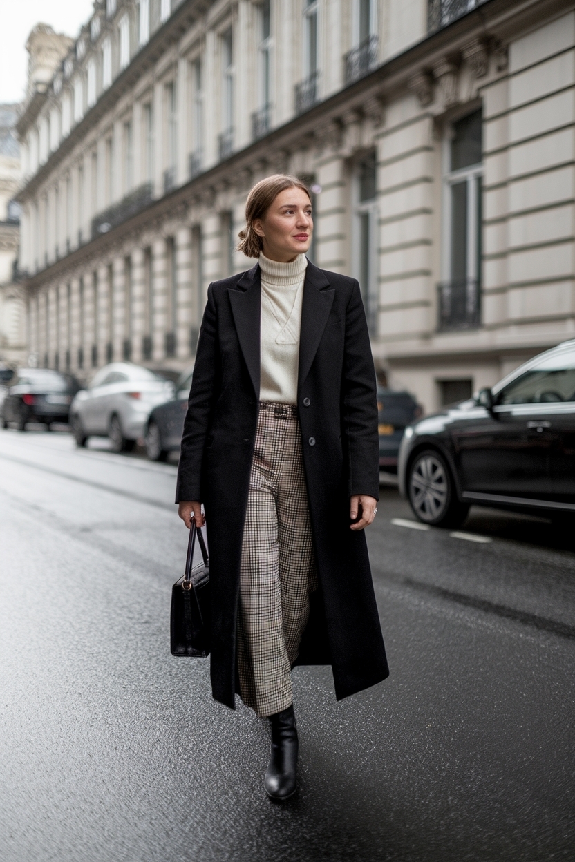 Long Black Coat Outfit Winter Classy for a Sophisticated Look outfit idea