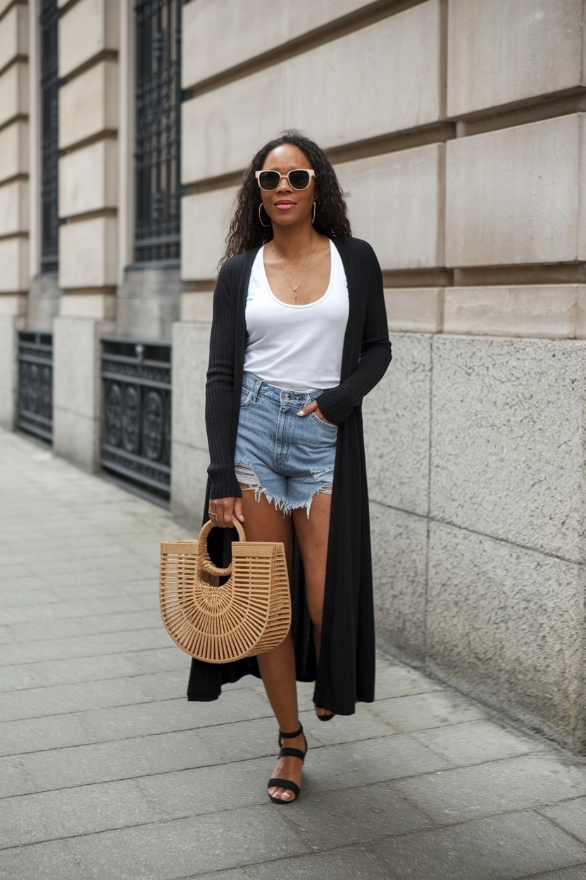 Long Cardigan Outfit Black Women Summer: Light and Breezy outfit idea