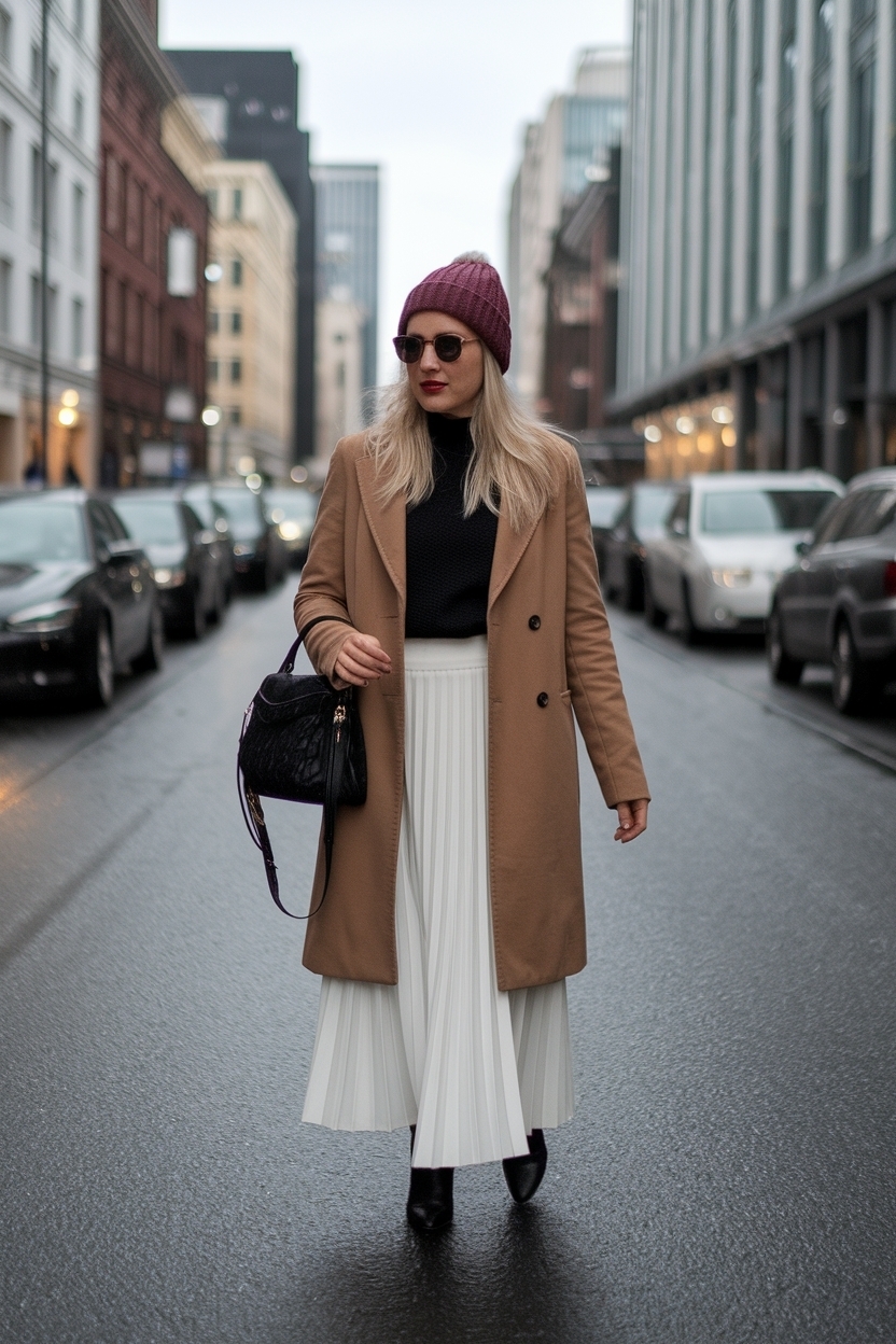 Long White Skirt Outfit Winter: Stay Warm in Style outfit idea