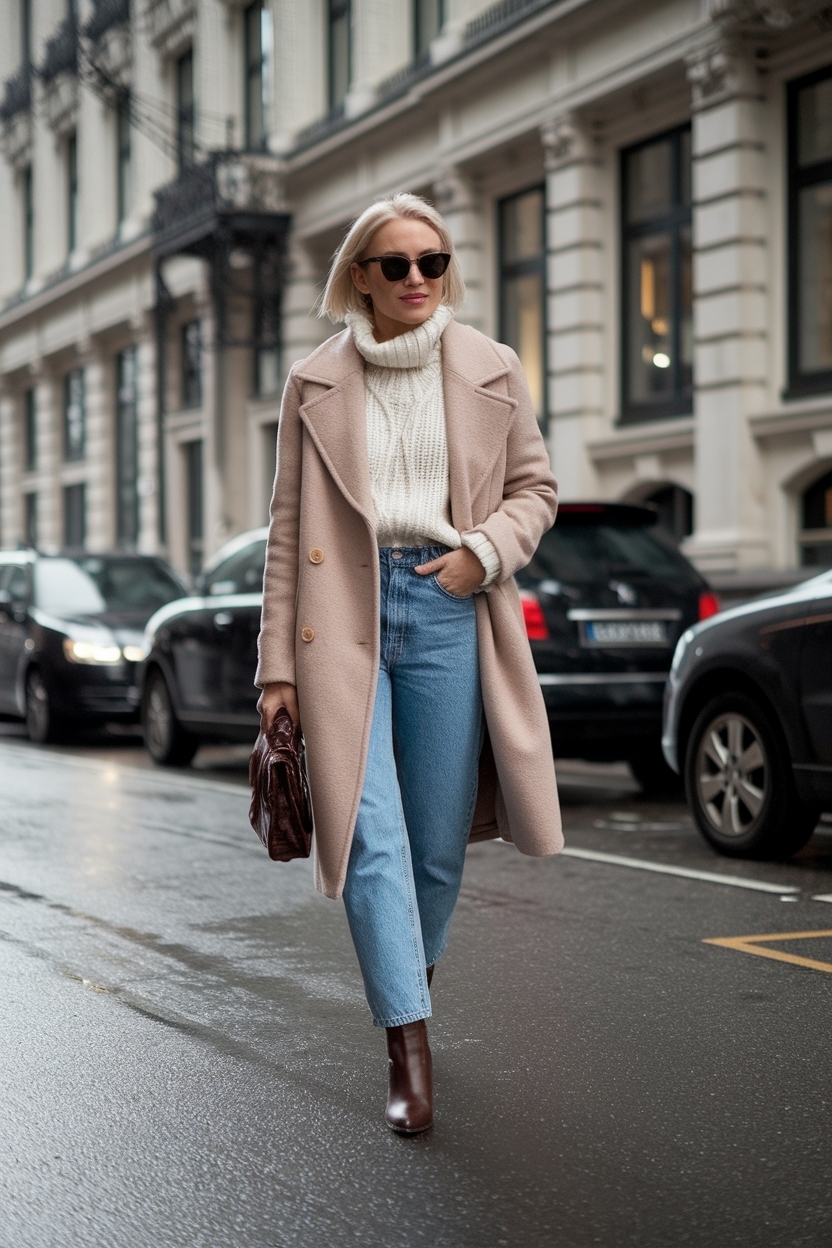 Perfect Low Waist Jeans Outfit Winter for Cold Days outfit idea