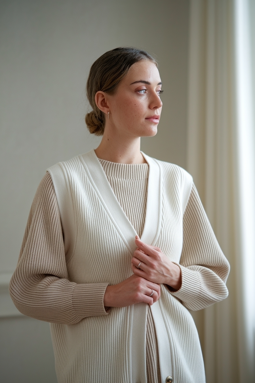 Neutral Calming Vest Styled for Minimalist Vibes outfit idea