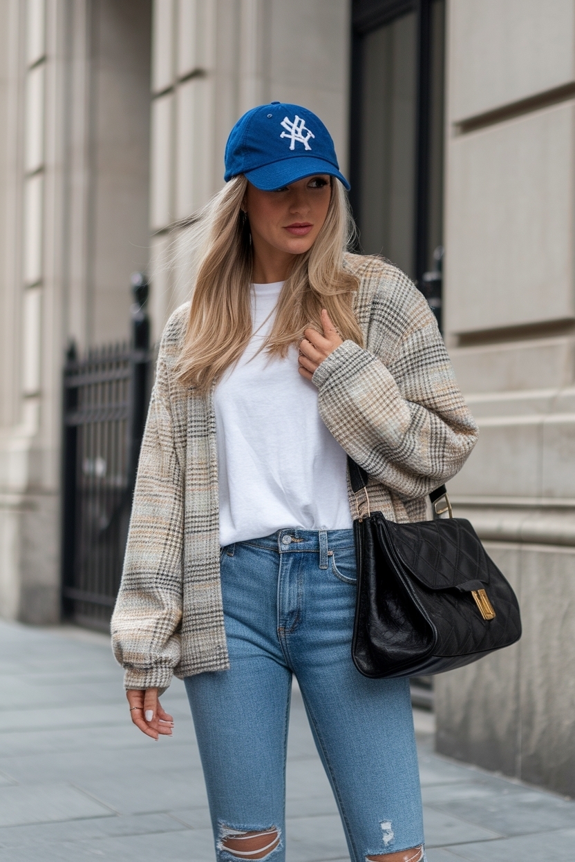 Outfit with Baseball Cap for Women to Stay Chic outfit idea