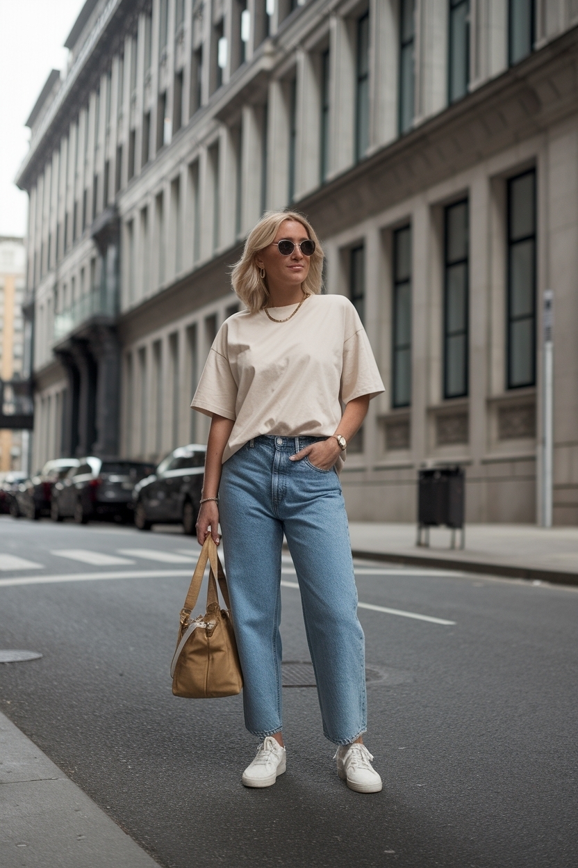 Over Sized T Shirt Outfit Baggy Jeans for Trendy Looks outfit idea