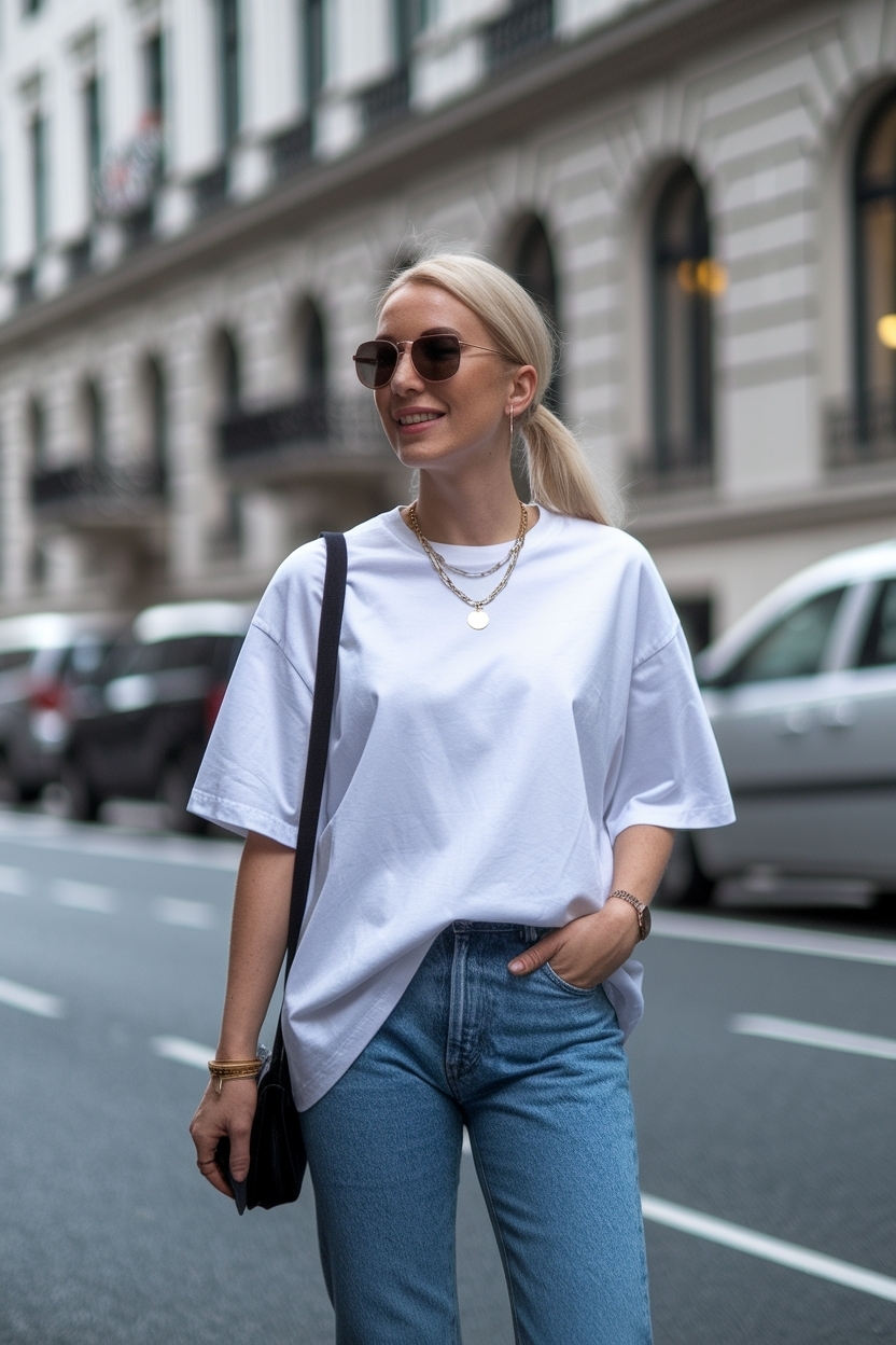Over Sized T Shirt Outfit Jeans Women for Relaxed Vibes outfit idea