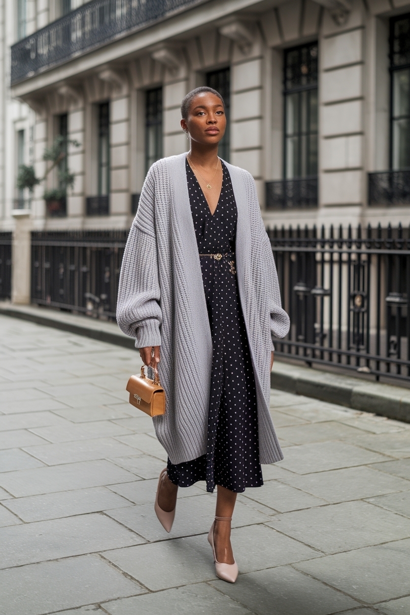 Oversized Cardigan as Dress Outfit Black: Chic and Cozy outfit idea