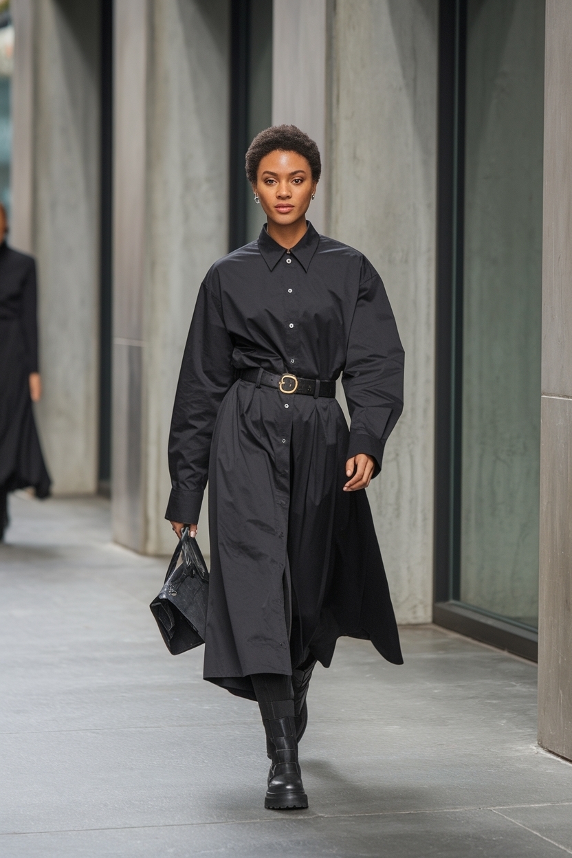 Oversized Dress Shirt Outfit Black Women: Flawless Fashion outfit idea