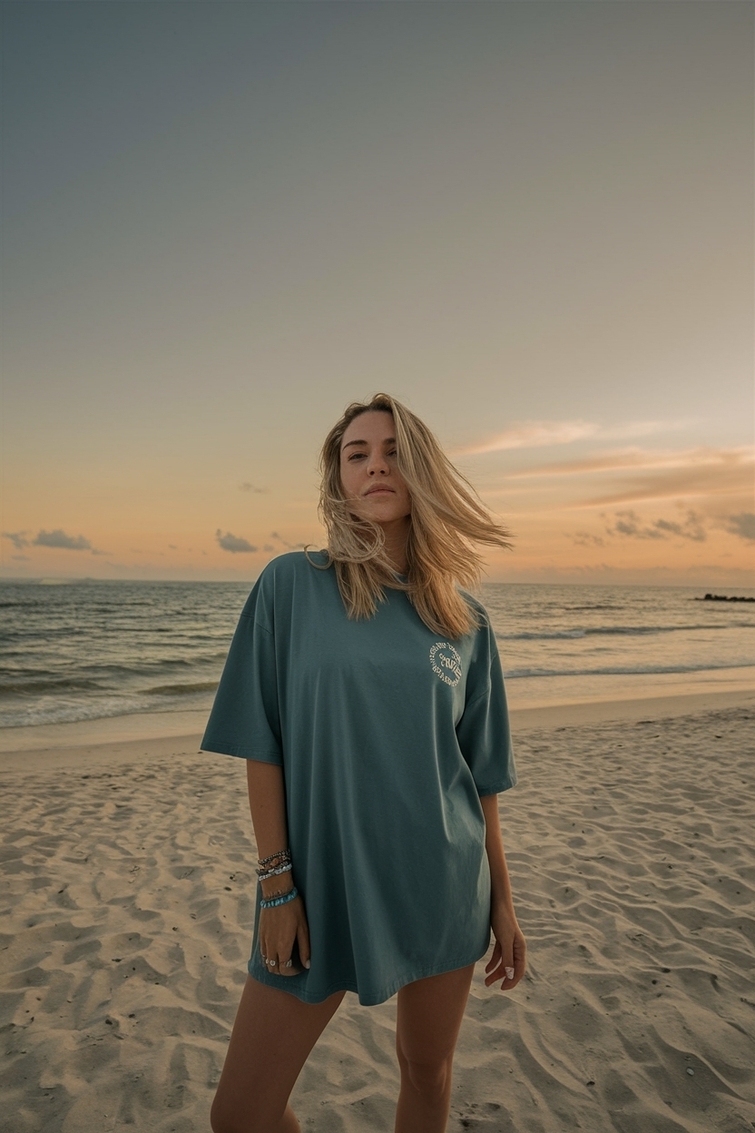 Oversized Tshirt Outfit Women Beach: Perfect Summer Vibes outfit idea