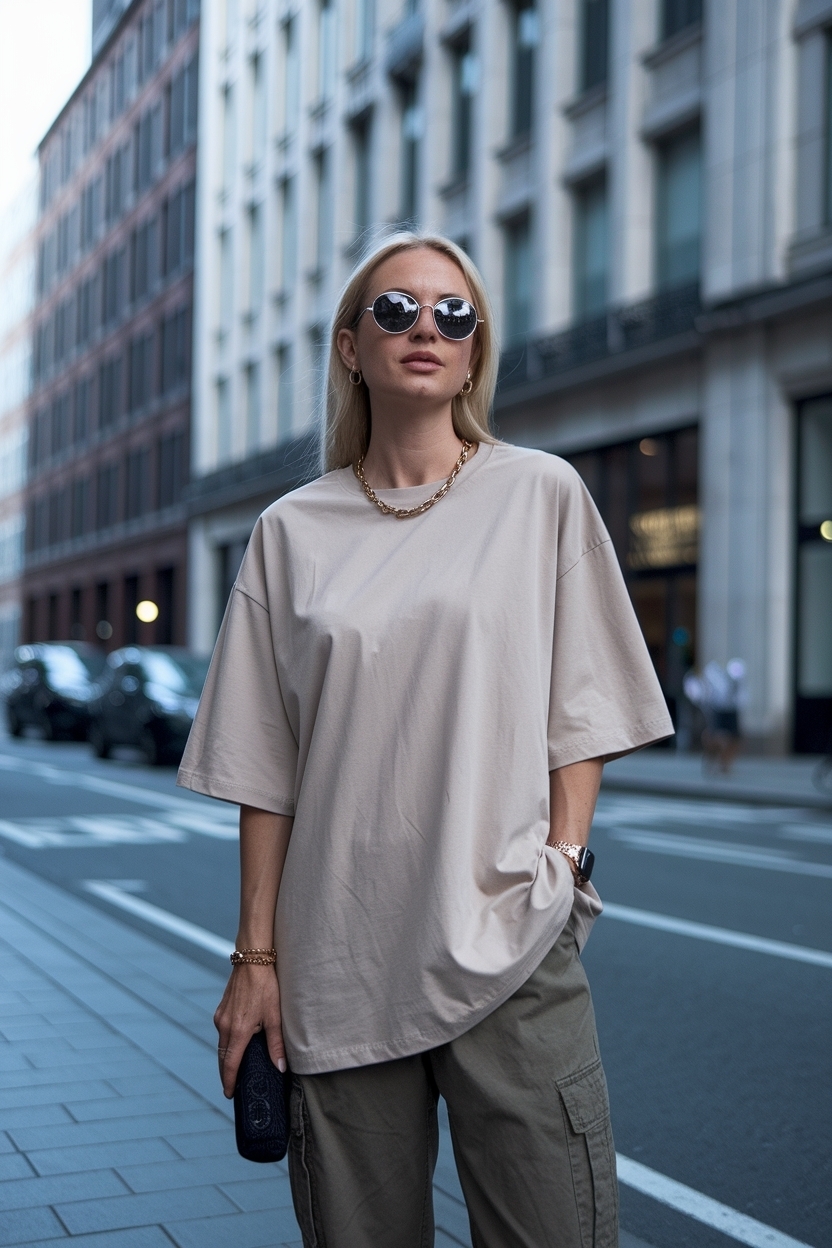 Oversized Tshirt with Cargo Pants Outfit for Ultimate Comfort outfit idea